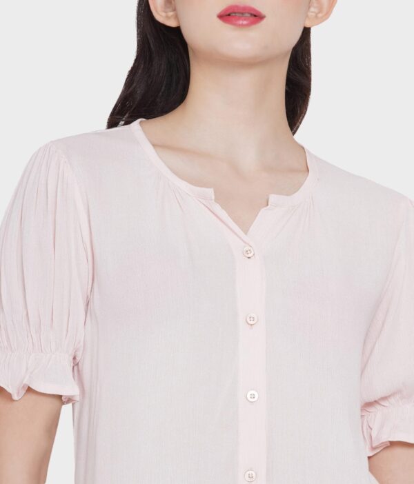 Women's Elegant Casual Wear Crinkle puff Sleeves Shirt