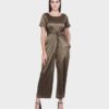 Satin Self Knotted Party Jumpsuit
