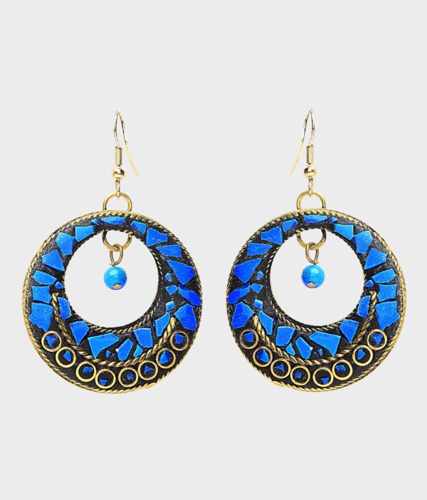 Tibetan Blue Dangle Earrings