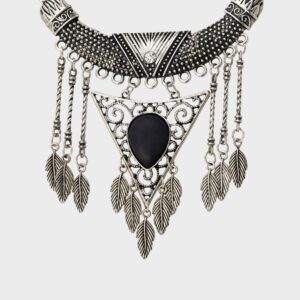 Sterling Black Stone Necklace