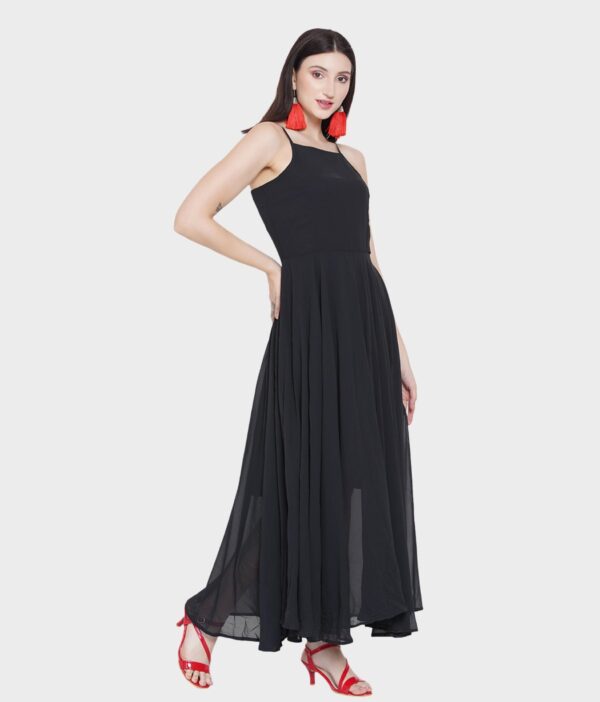 Women's Western Little Black Sexy Sleeveless Full length Maxi Dress